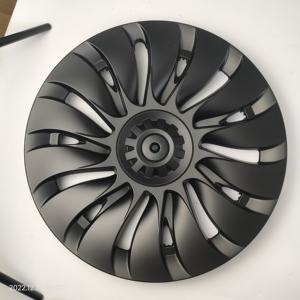 Paquete Yige ABS + PC turbina 4 unids/set cubierta de <span class=keywords><strong>tapacubos</strong></span> de rueda de disco aerodinámico anillo protector de 19 pulgadas pintura para hornear de tres capas a presión - Product Image 4