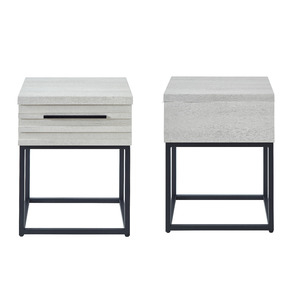 Ensemble de chambre à coucher Findlay 2 pièces, lit rembourré 3D en tissu moelleux avec table de chevet, taille double - Product Image 4