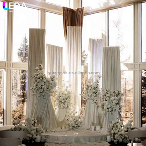 LEDA - Decoración de Fondo para Bodas y Fiestas, Estilo Simple, Tela Blanca, Juego de Cinco Piezas, Cortina de Fondo - Product Image 3