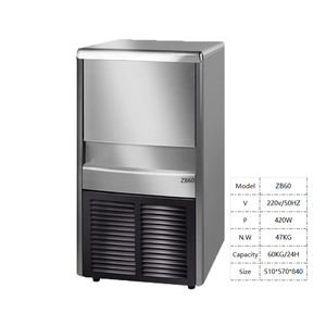 Máquina de Hacer Hielo en Cubos para Uso Comercial, Máquina de Hielo Portátil de 60 kg, 220 V con Bomba, Máquina de Hacer Hielo Portátil para Negocios - Product Image 3