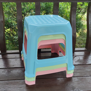 Thickened <b>Plastic</b> Square <b>Stool</b> 60cm Stackable Household Childrens Bathroom <b>Stool</b> Blue Green Pink - Product Image 4
