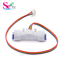 SEA DIJIANG ZJTM-04B POM Sensor Aliran Efek Hall Turbin Air Cair 3.5-24V 1/4 NPN Output Pulsa 0.3-4L/mnt Pengukur Aliran Air