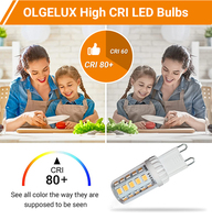 Ampoule LED G9 4W AC220-240V 480LM CRI>80 2700K-6500K Sans scintillement Driver IC Céramique Lampe LED G9