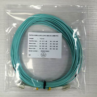 Kabel Patch Cord Fiber Optik LC Grosir Pabrik, Duplex Single Mode OM3 50/125um Aqua Blue 5G Fiber Jumper Cable 2.0mm PVC Gtech