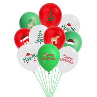 12-Zoll Rote und Grüne Schneeflocken-Druck Weihnachts-Dekorative Naturlatex-Ballons für Abschlussfeier und Neujahr