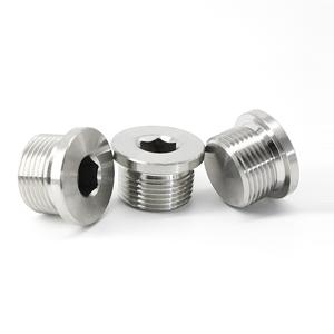 Tapones de tornillo <span class=keywords><strong>DIN</strong></span> <span class=keywords><strong>908</strong></span>, con collar y enchufe hexagonal, rosca cilíndrica de acero inoxidable 304, Perno de cabeza plana - Product Image 6