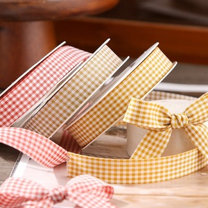 <b>Wired</b> Edge Checkered <b>Ribbon</b> Sturdy Lattice <b>Ribbon</b> For Wreath Making Chair Sash Wedding Decor - Product Image 1