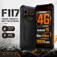 Téléphone robuste Fossibot F117 avec double écran arrière, 10000 mAh, étanche IP68 IP69, antichoc, Android 15, 4G débloqué, téléphone portable d'extérieur