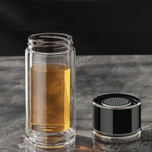 Mug intelligent 230 ml avec infuseur à thé, tasse de camping en verre isolée sous vide, double paroi, style bohème, couvercle, résistant à l'eau bouillante - Product Image 4