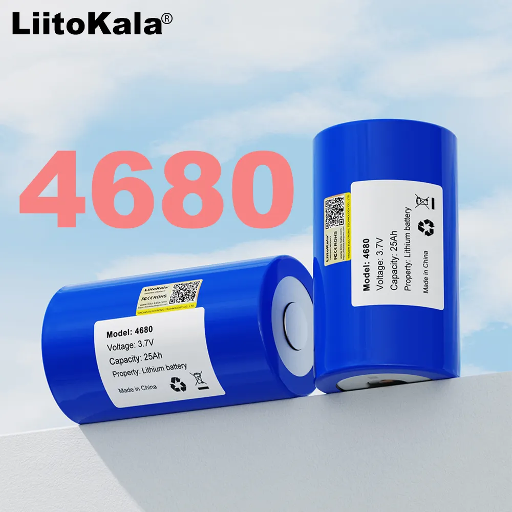 Liitokala 4680 3,7 В 25Ah литий-ионный аккумулятор 4,2 В литий-ионный аккумулятор для хранения энергии Бытовая электроника лодки Глубокий Цикл 2500 раз