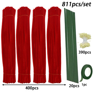 Juego de 811 Piezas de Alambres de Chenilla con Tallo Retorcido, Kit para Hacer Ramos de Flores Artificiales - Product Image 4