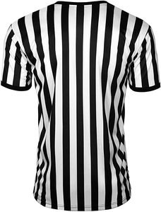 Degli uomini di Ufficiale in Bianco e Nero Della Banda Arbitro Giudice della Camicia Della Chiusura Lampo Pullover/Pro Ref Uniforme per il <span class=keywords><strong>Calcio</strong></span> di Pallacanestro e di di <span class=keywords><strong>calcio</strong></span> - Product Image 3