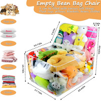 Housse de pouf en forme d'animal en peluche transparente, grande, pouf rembourré, PVC créatif, rangement en peluche, organisation des animaux en peluche et des jouets
