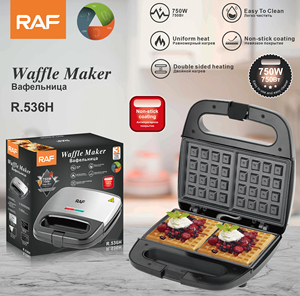 RAF 2 Slice 750W Portable Mini Panini Maker Waffle <b>Toaster</b> Breakfast Triangle Sandwich Panini Maker Sandwich Maker Mini Waffle M - Product Image 2