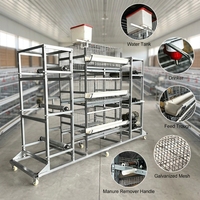 Cage à poulets automatique commerciale de type H, nouvelle génération, à 4 niveaux, empilable, en acier galvanisé, système d'élevage avicole