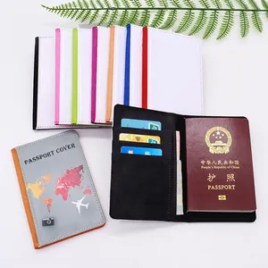 Couverture de passeport en cuir sublimation de luxe Design personnalisé Portefeuille de voyage en cuir véritable avec porte-cartes de visite