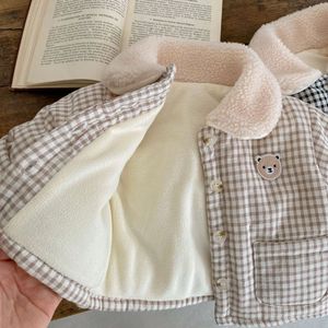 겨울 아기 옷 유아용 체크무늬 곰 자켓 클립 코튼 따뜻한 남아 여아 두꺼운 코트 - Product Image 6