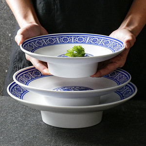 Assiettes en mélamine Xiangyuan, vaisselle créative en porcelaine bleue et blanche pour restaurants et hôtels, imitation commerciale - Product Image 3