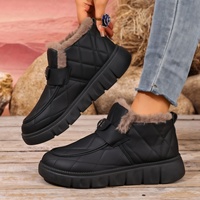 Nouvelles bottes d'hiver basses pour femmes, tige en microfibre, semelle épaisse, doublure en polaire extra épaisse, chaussures chaudes et confortables avec