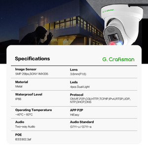 Caméra de sécurité IP intelligente GR-DFD-M5S-AI(DZ) basée sur NVR avec reconnaissance faciale, détection d'incendie, capture de plaques d'immatriculation LPR ANPR - Product Image 2