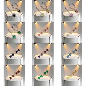 Nuevos <span class=keywords><strong>Pendientes</strong></span> de Plata S925 con Forma de Corazón y Piedra, Ideales para el Día de San Valentín, el Día de la Madre, Regalo de Aniversario, Joyería DIY - Product Image 1