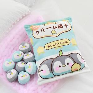 Penguen Kawaii peluş oyuncak bir çanta