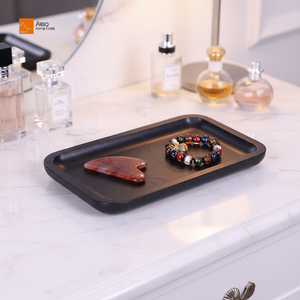 Aleo ถาดเสิร์ฟเครื่องประดับทำจากไม้สี่เหลี่ยมผืนผ้ารีไซเคิลได้หรูหราแผ่นไม้ตกแต่งสำหรับเค้กขนมหวานผลไม้เครื่องใช้บนโต๊ะอาหารที่บ้าน - Product Image 1