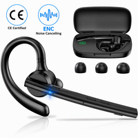 Écouteur mono OEM personnalisé avec logo, couleur noire, avec microphone antibruit