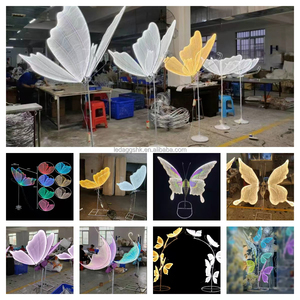 LEDA Wholesale Modern LED <b>Butterfly</b> <b>Light</b> Stand Romantic <b>Butterflies</b> Wings Lamp for Wedding Events Parties Backdrop Aisle - Product Image 4