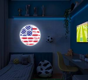 Lampe au néon fête <span class=keywords><strong>de</strong></span> l'indépendance décoration lumières LED lampe <span class=keywords><strong>de</strong></span> <span class=keywords><strong>nuit</strong></span> Football forme Amérique drapeau <span class=keywords><strong>4</strong></span> juillet USA produit Memorial Day - Product Image 6