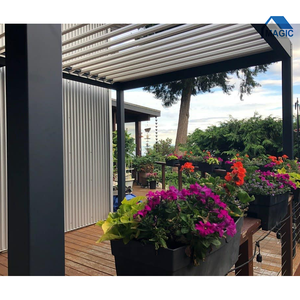 Pergola en aluminium avec revêtement en poudre personnalisé, avec couverture à lames motorisées <span class=keywords><strong>pour</strong></span> balcon, véranda et véranda - Design écologique - Product Image 6