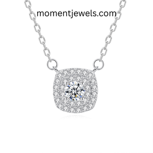 Pendentif géométrique en argent sterling 925 avec moissanite, zircon rond délicat, bijoux minimalistes simples, cadeau pour femme, à porter au quotidien - Product Image 2