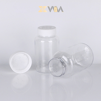 Bouteilles d'emballage cylindriques en plastique PET recyclé, couleur personnalisable, avec bouchon à clapet, impression sérigraphique, pour compléments alimentaires
