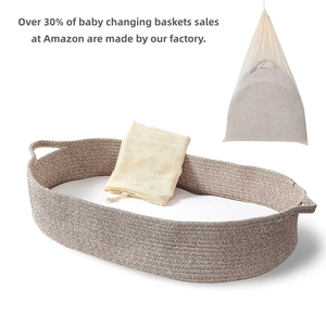 Moderno Cesta <span class=keywords><strong>De</strong></span> Ratan Con Forro Cestas Decorativas Con Agitadoras Madera Mango Juguete Ganchillo Cambio <span class=keywords><strong>De</strong></span> <span class=keywords><strong>Bebe</strong></span> <span class=keywords><strong>Moises</strong></span> Asas - Product Image 3