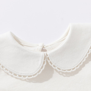 Venta al por Mayor <span class=keywords><strong>de</strong></span> Monos <span class=keywords><strong>de</strong></span> Invierno para Bebés Niñas Lanye, Blancos Lisos, 100% Algodón, Tejido <span class=keywords><strong>de</strong></span> Punto, Cuello con Botones, Manga Larga - Product Image 6