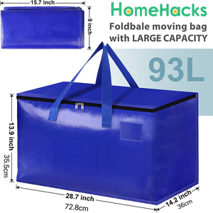 Housse anti-poussière HomeHacks compressée sous vide, carrée, robuste, avec fermetures éclair solides, poignées, pliable, écologique, en tissu non tissé pour vêtements - Product Image 2