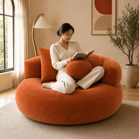 Bestseller Nest-Stuhl Sofa Sitzsack-Sofa in einer Box Ohne Montage Rund Rostorange Edles Möbelstück für Innen-Gesprächsbereiche
