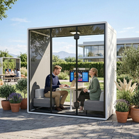Cabine de bureau modulaire insonorisée de haute qualité à prix d'usine, cabine de bureau écologique en alliage d'aluminium pour jardin extérieur