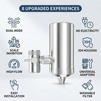 Filtro de Grifo de Cocina de Acero Inoxidable, Uso Doméstico, Carbón Activado que Elimina Cloro, Plomo, Sedimentos y Mal Sabor
