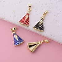 Ensemble de pendentifs Aparecida Mantle, breloque Vierge Marie couronnée, émail, manteau rouge, noir, bleu roi, pour bijoux religieux, cadeau, vente en gros