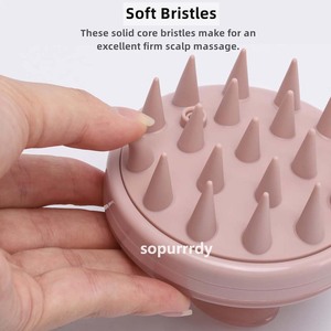 Brosse de massage du cuir chevelu en silicone avec logo personnalisé, brosse à shampooing, masseur du cuir chevelu, brosse de lavage des cheveux, brosse de massage portable pour le cuir chevelu - Product Image 3