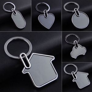 WSY878 <b>Custom</b> Logo Blank Sublimation Car Promotional Stainless Steel Metal Blank Keychain Home Keyring for Promotion Gift - Product Image 4