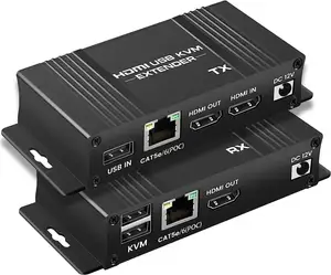SY ekstender USB KVM HDMI 164FT, lebih dari Cat 5e/6/7 kabel, 1080P HDMI Ethernet Extender penerima pemancar Balun