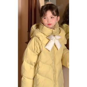 Vestes à capuche décontractées pour enfants, mode automne-hiver, manteaux longs en duvet pour adolescentes - Product Image 6