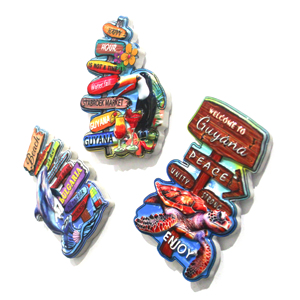 Aimant en résine <span class=keywords><strong>3D</strong></span> personnalisé, design de poteau de signalisation de plage ensoleillée de Varna et de Guyane, imprimé UV, souvenir de Bulgarie, aimant de réfrigérateur - Product Image 1