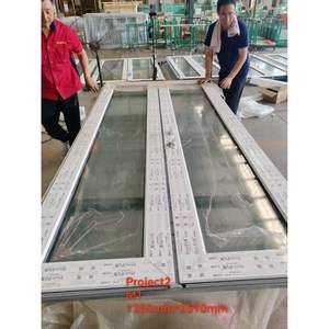 Pintu eksterior desain baru tahan air Upvc kaca ganda pintu badai masuk ganda Prancis - Product Image 5