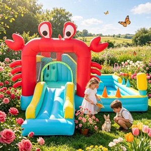 Vente en gros de château gonflable aquatique sur le thème de la mer en tissu Oxford <span class=keywords><strong>avec</strong></span> <span class=keywords><strong>toboggan</strong></span>, <span class=keywords><strong>piscine</strong></span> à jets d'eau, jouet d'été pour enfants dans la cour - Product Image 3