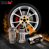 Écrou de roue HRmin en titane Gr.5, couleur argent, à extrémité ouverte rayée, avec siège conique flottant hexagonal de 17 mm, pour automobile, M12x1.25x45mm