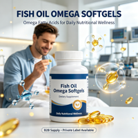 Gélules d'huile de poisson oméga de haute pureté, complément alimentaire à base de matière première d'huile de poisson standardisée