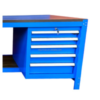 Banco de Trabajo Modular Resistente de 200 cm con Panel Perforado, 5 Cajones, Regleta Integrada, Capacidad de Carga Máxima de 600 kg, Personalizable OEM/OBM